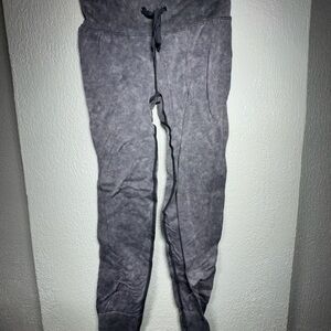 Washed Charcoal Tie-Waist Jogger-leggings